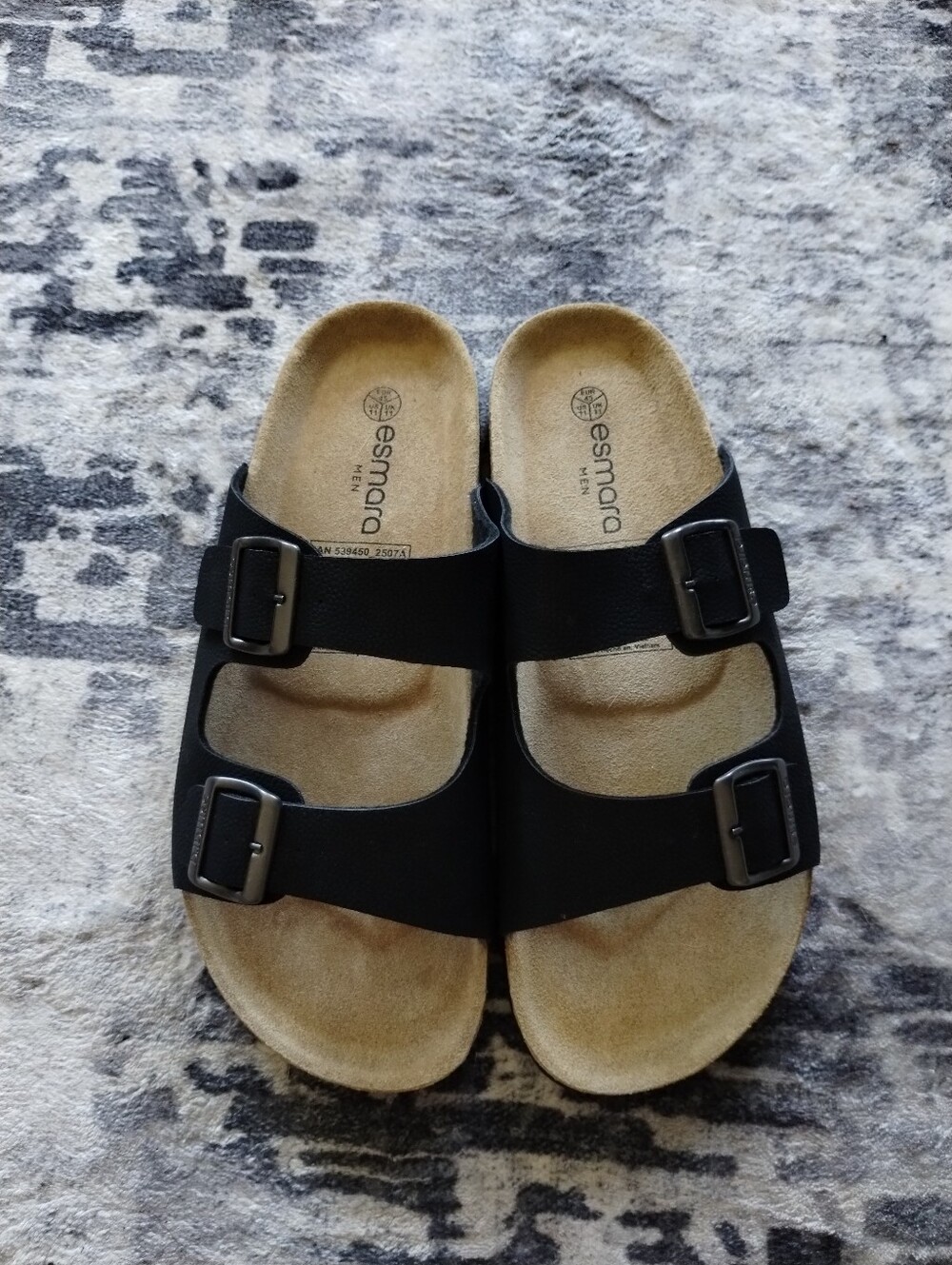 Esmara Men’s Black Double-Buckle Comfort Slides
